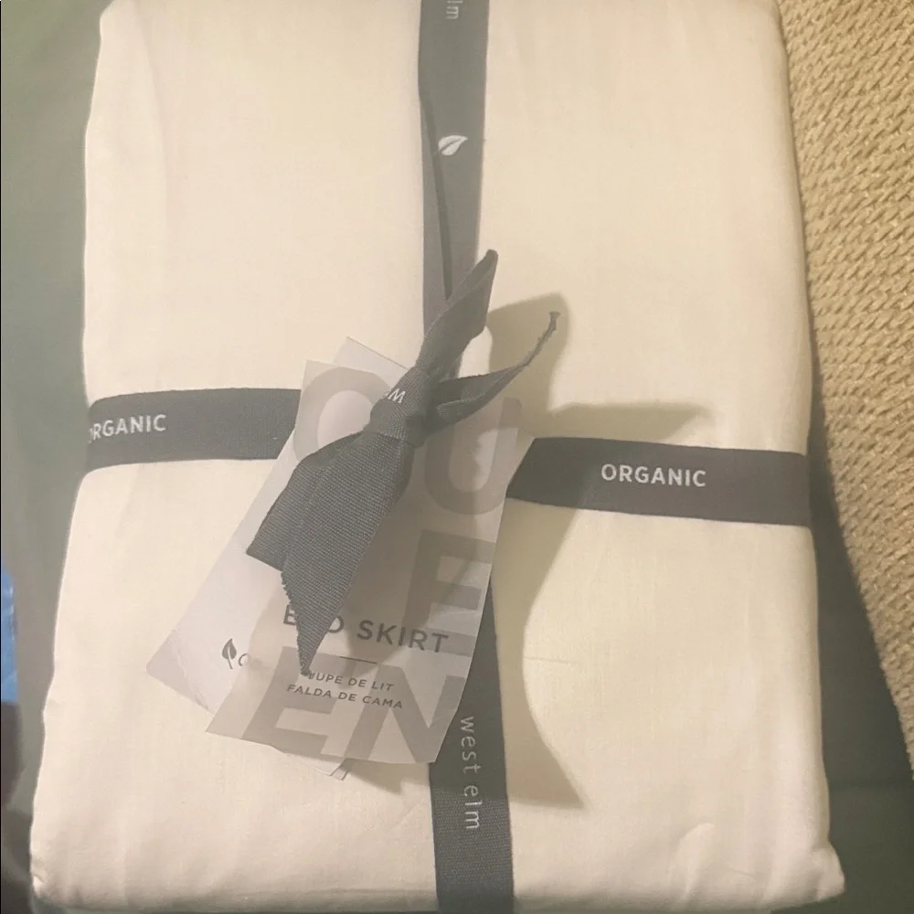 West Elm Organic White Bed Skirt